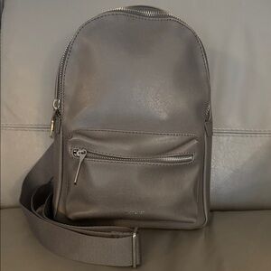 Matt & Nat Grey Vegan Leather Crossbody Sling Bag